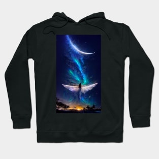 Blue angel donating her wings to the universe Hoodie